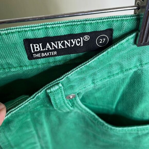 Blank NYC THE BAXTER IN FEELIN' LUCKY Jeans Green Size 27 Nwt - Picture 6 of 10